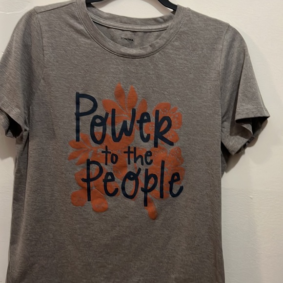 Sonoma Women’s Short Sleeve Grey Graphic Tee Power to the People Activist Top - Picture 5 of 6